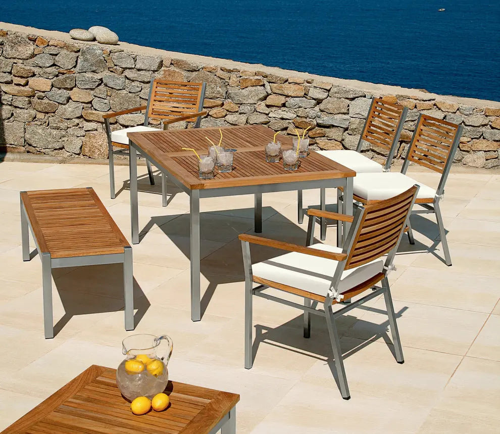 Barlow Tyrie Equinox Dining Table 100 Square Teak Top