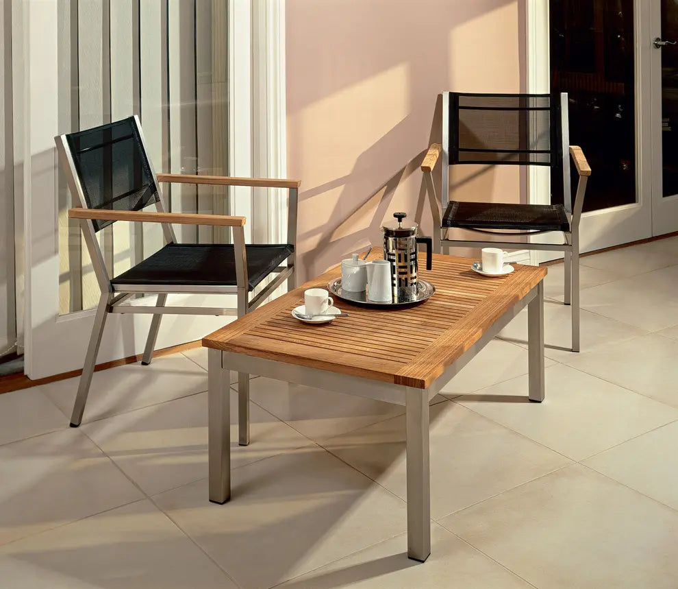 Barlow Tyrie Equinox Occasional Low Table 100 Rectangular Teak Top