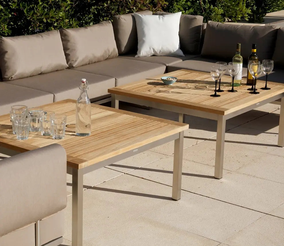 Barlow Tyrie Equinox Occasional Conversation Table 100 Square Teak Top