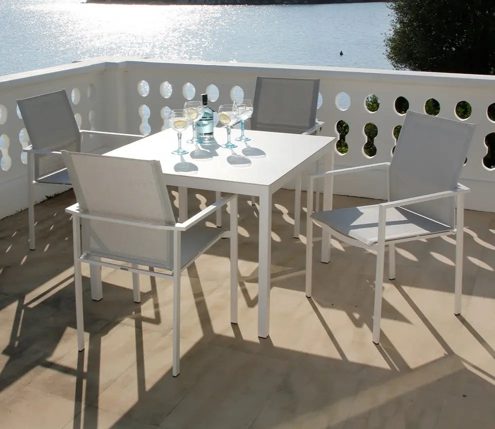 Barlow Tyrie Equinox Dining Table 100 Square - Powder Coated