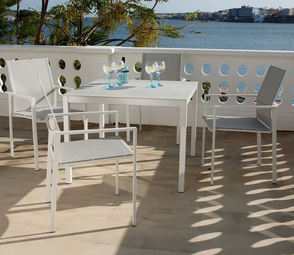 Barlow Tyrie Equinox Dining Table 100 Square - Powder Coated