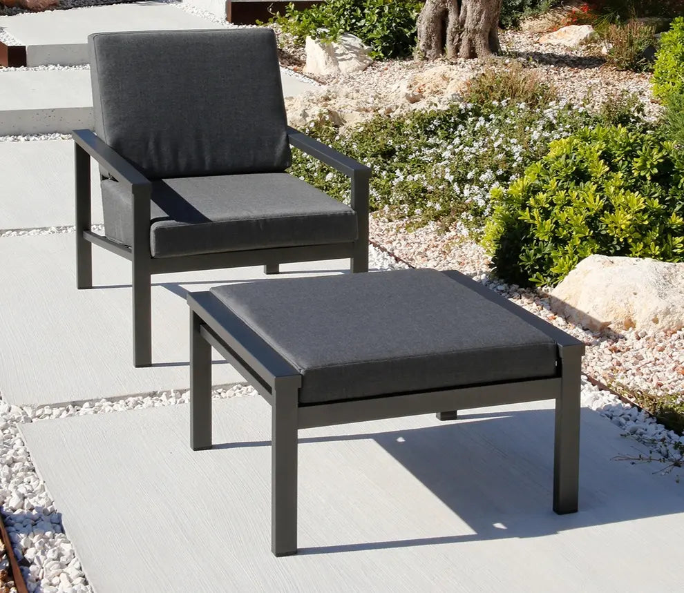 Barlow Tyrie Equinox Occasional Deep Seating Ottoman - Powder Coated