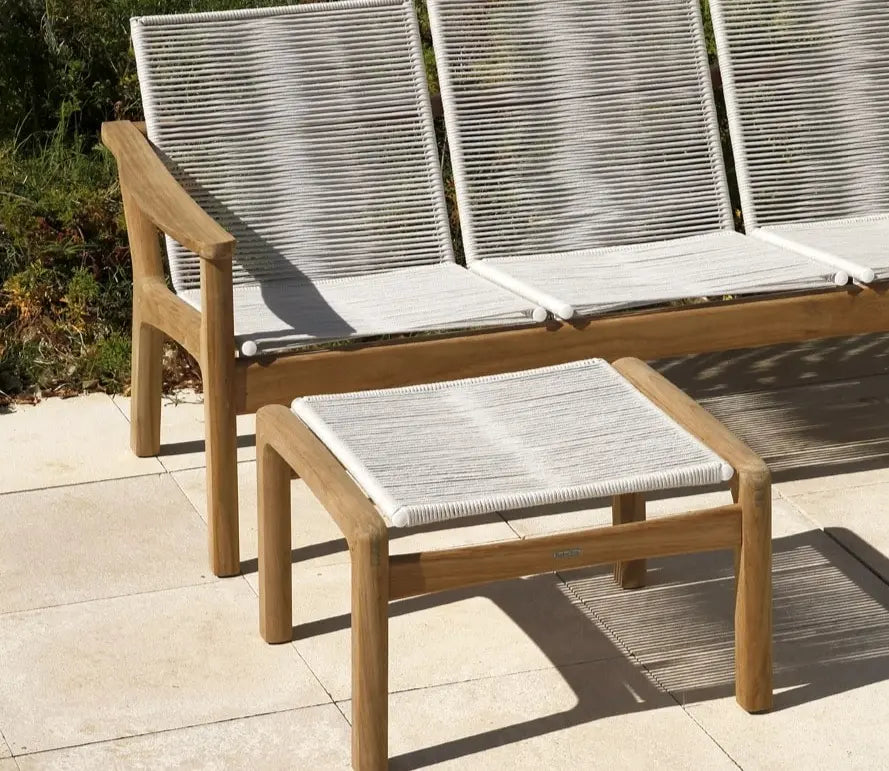 Barlow Tyrie Monterey Deep Seating Ottoman – Braided Cord Top