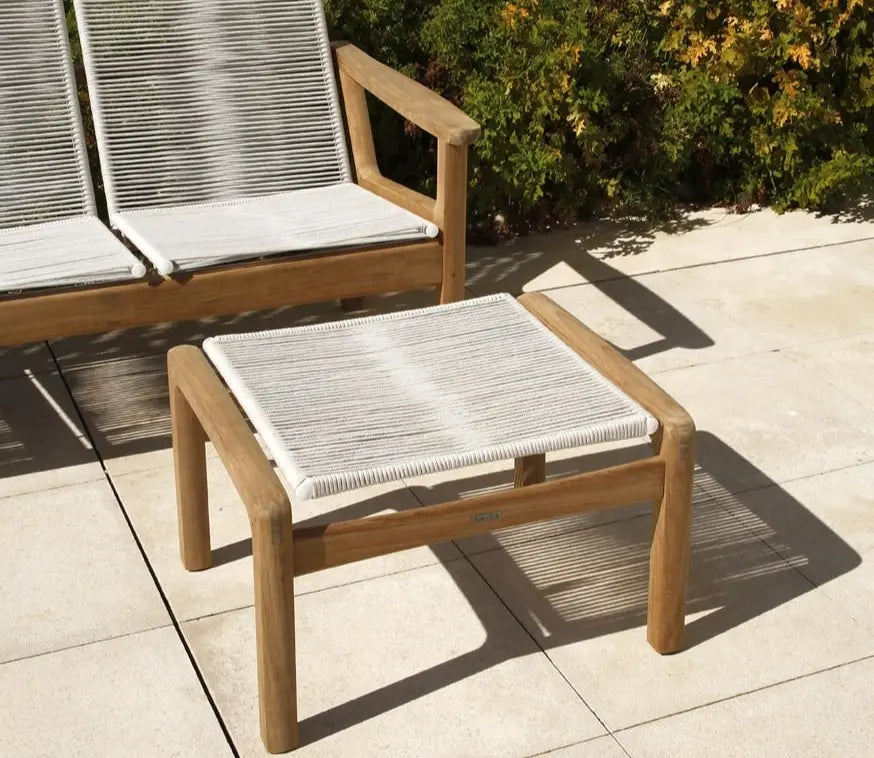 Barlow Tyrie Monterey Deep Seating Ottoman – Braided Cord Top