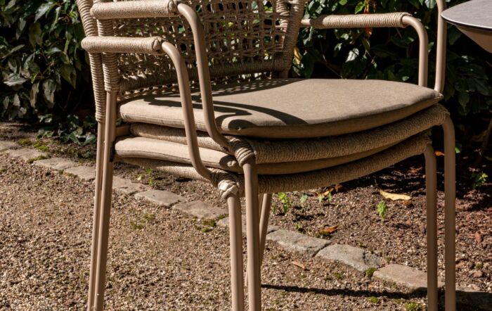 4 Seasons Outdoor Barista Stacking Dining Chair Latte