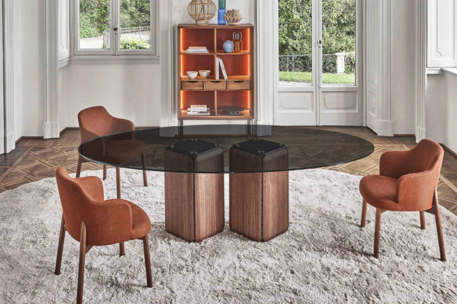 Porada Bay Marble Elliptical Dining Table