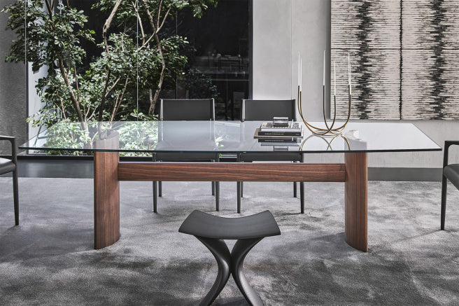 Porada Beam Wood Round & Barrel Shaped Dining Table