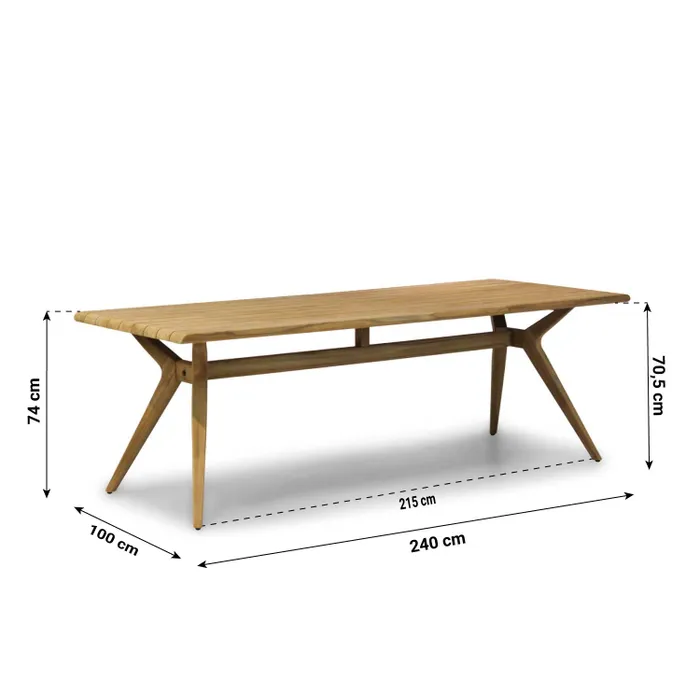 4 Seasons Outdoor Belair Dining Table Natural Teak 240 X 100 Cm