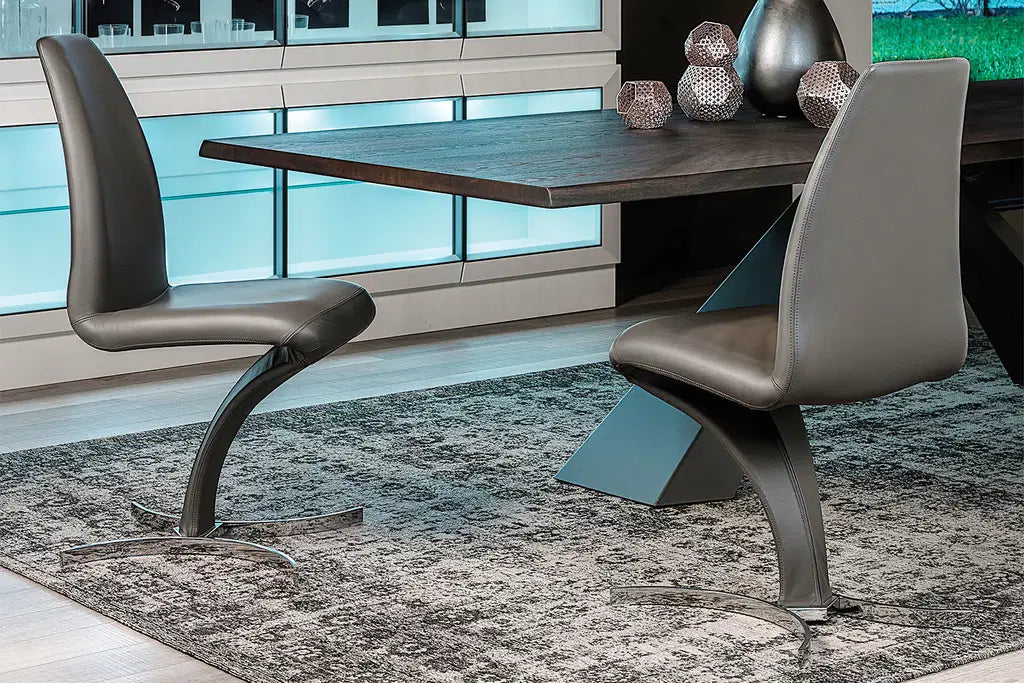 Betty Dining Chair_Matt Graphite_Micro Nubuk:_Sunstone