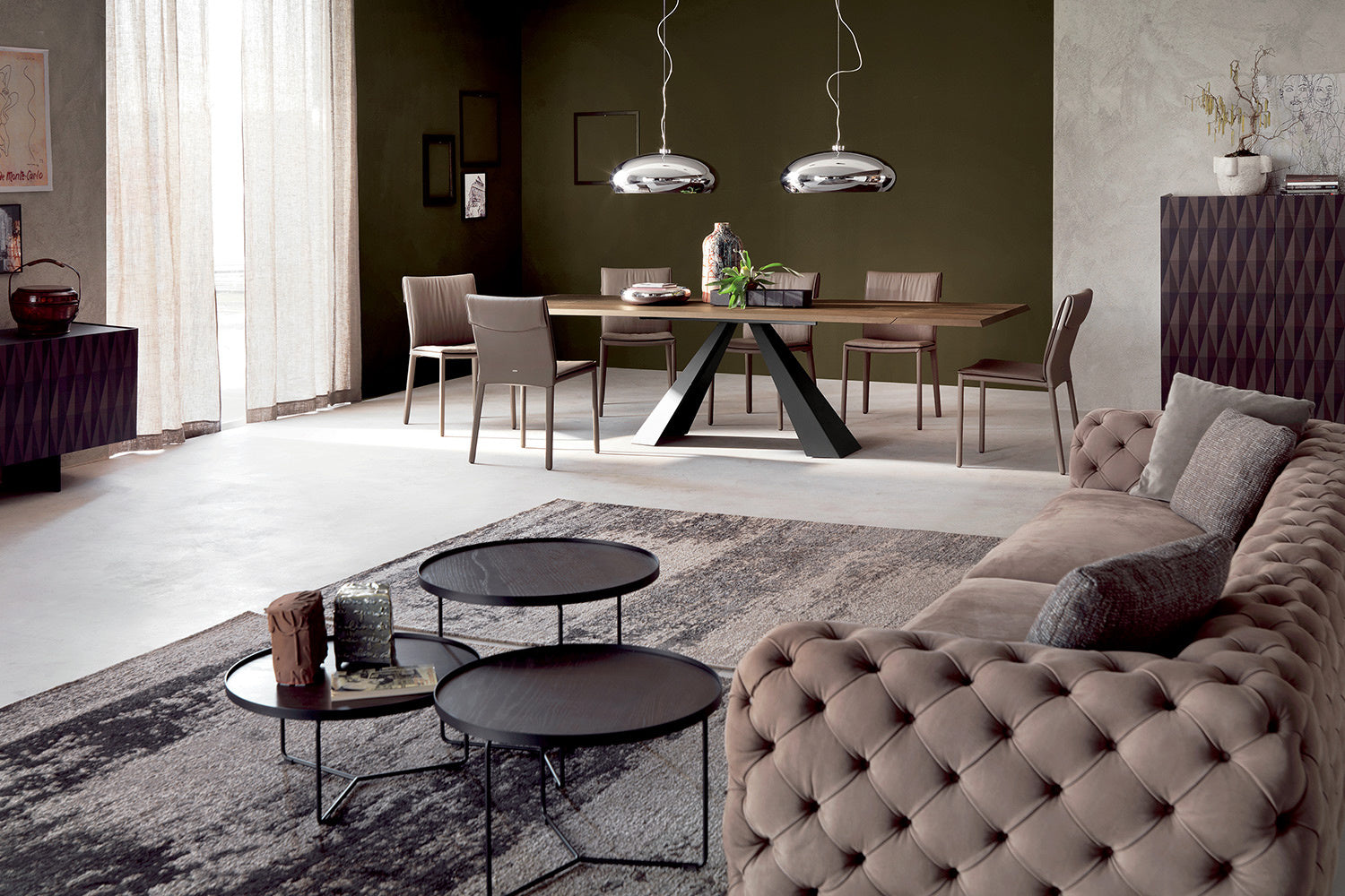 Cattelan Italia Billy Wood Coffee Table Set of 3 ø60