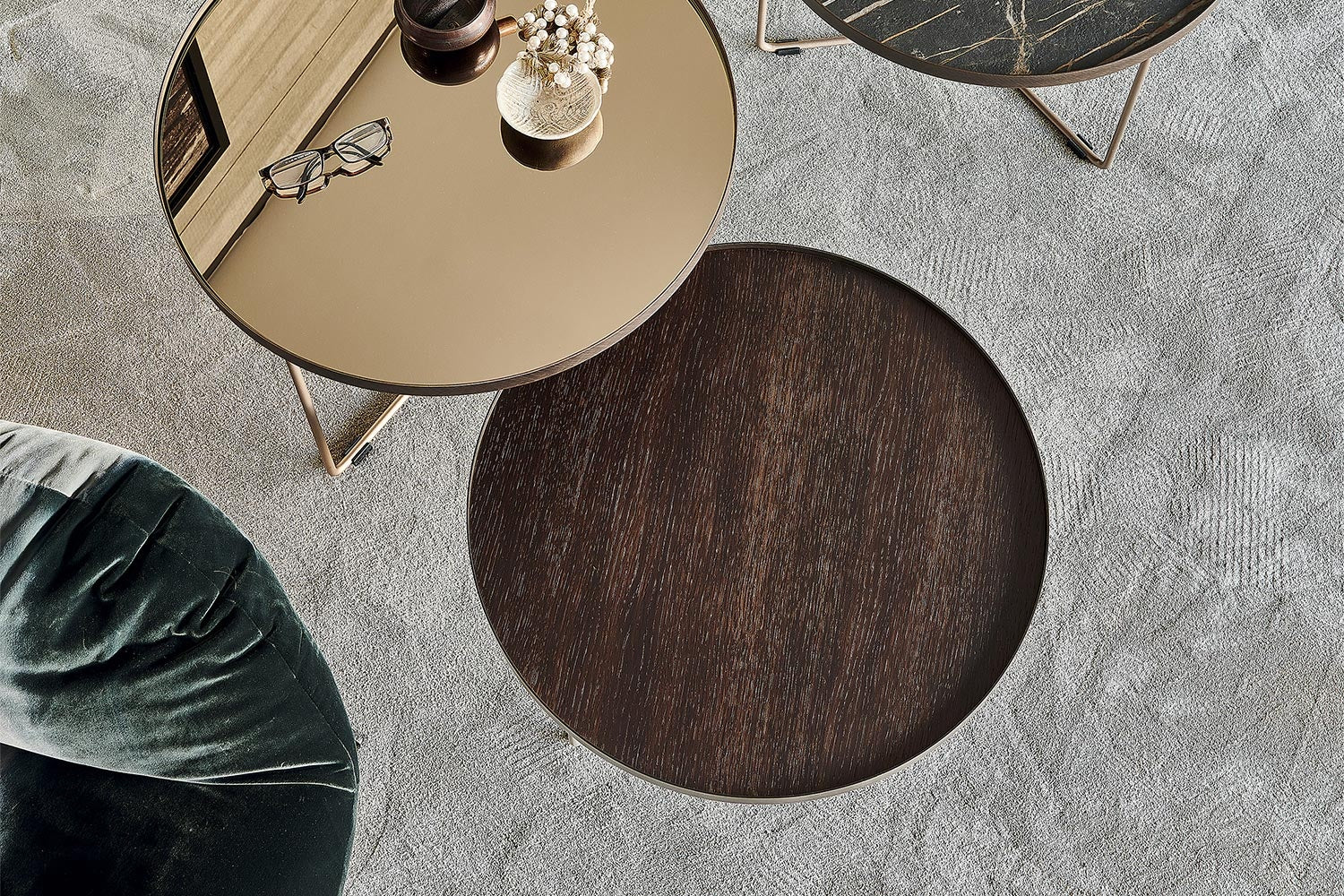 Cattelan Italia Billy Wood Coffee Table Set of 3 ø60