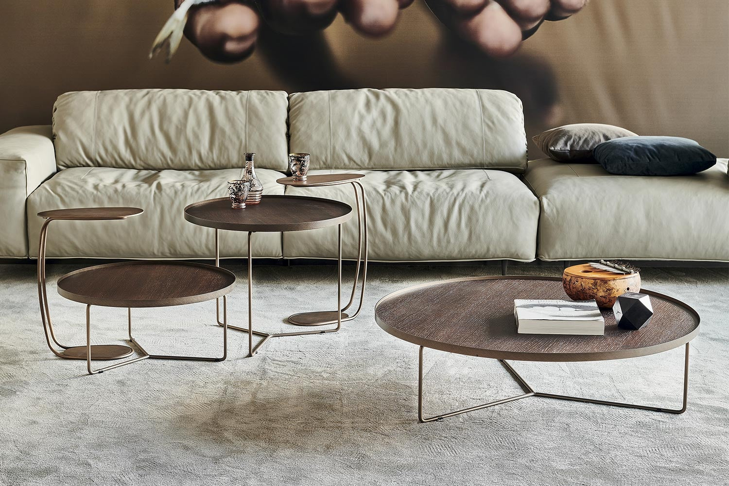 Cattelan Italia Billy Wood Coffee Table Set of 3 ø60