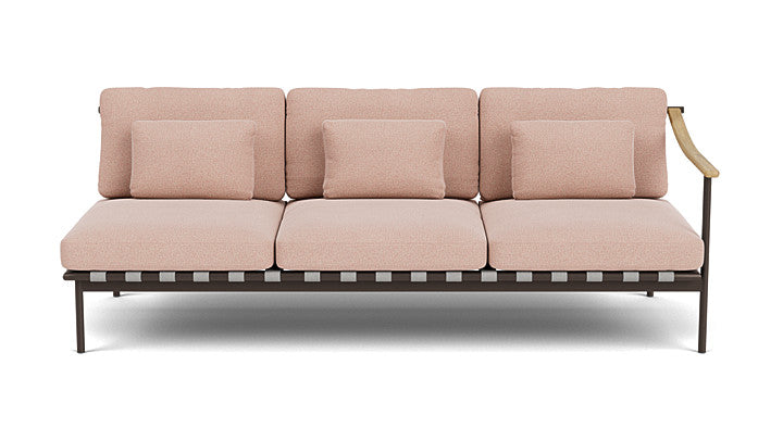 Barlow Tyrie Around Deep Seating Triple Lounge Sofa with Teak Right Arm