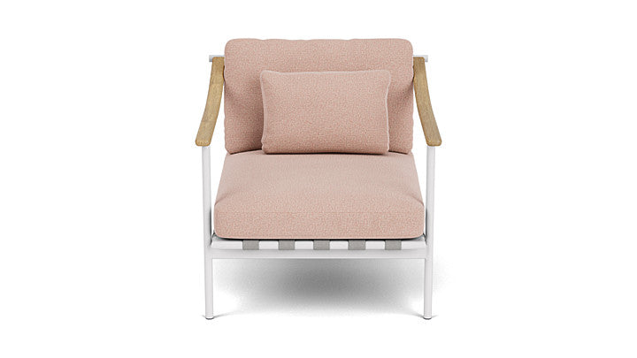 Barlow Tyrie Around Deep Seating Single Lounge Chair with Teak Arms