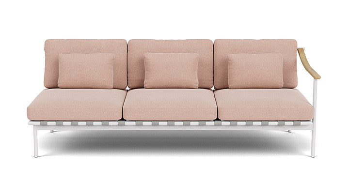 Barlow Tyrie Around Deep Seating Triple Lounge Sofa with Teak Right Arm