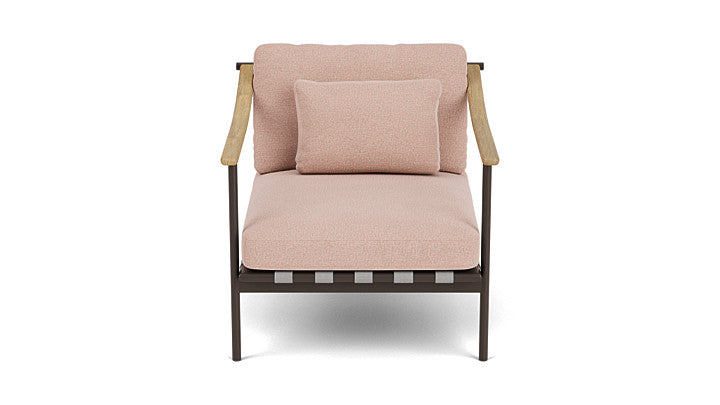 Barlow Tyrie Around Deep Seating Single Lounge Chair with Teak Arms