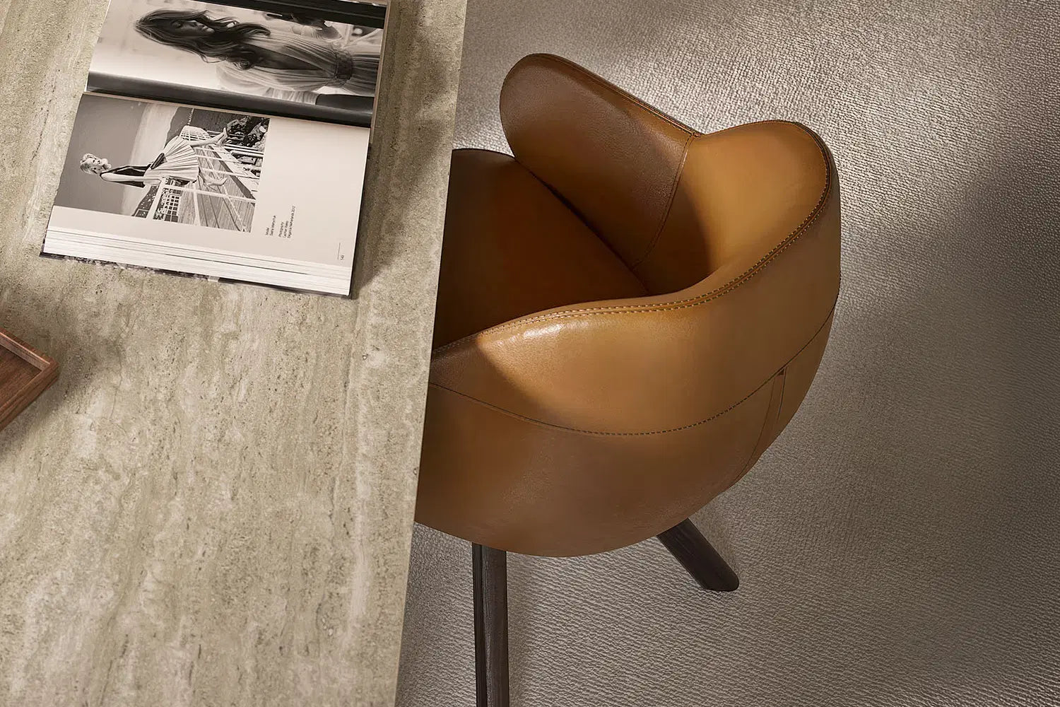 Cattelan Italia Bombè Swivel Dining Armchair – Soft Leather & Glove Soft Leather