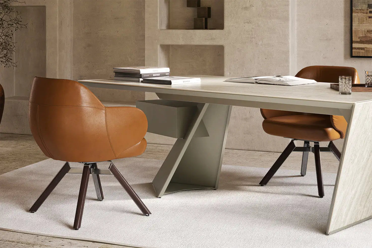 Cattelan Italia Bombè Swivel Dining Armchair – Soft Leather & Glove Soft Leather