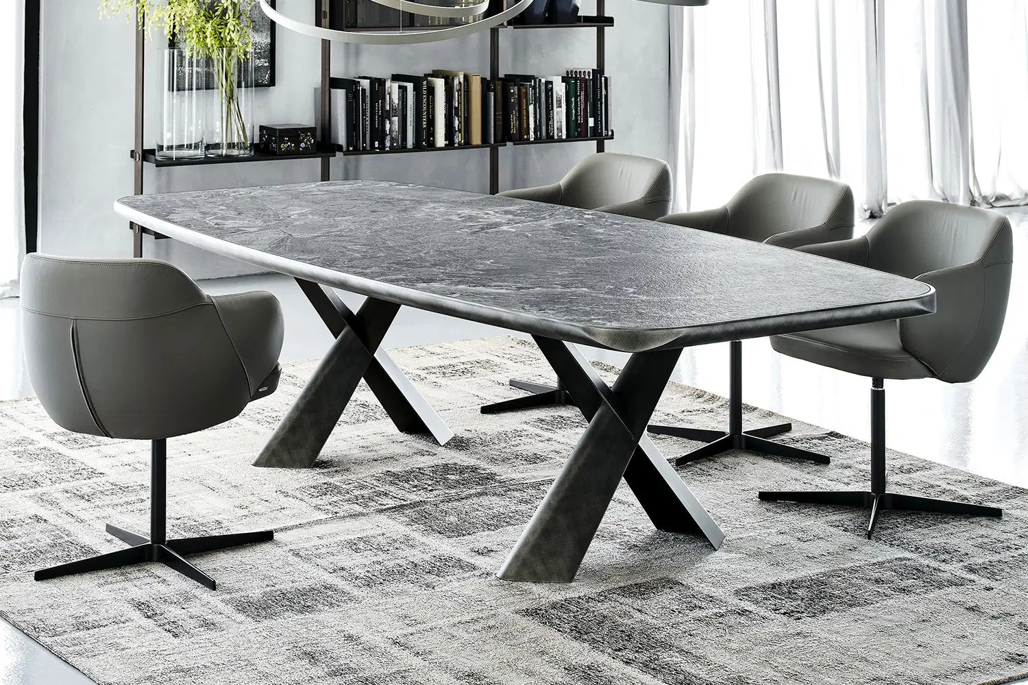 Cattelan Italia Bombè X Swivel Dining Armchair – Soft Leather & Glove Soft Leather