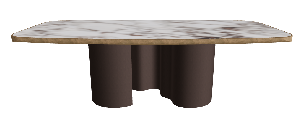 240x120x75h Barrel Shaped_Breccia_Bronze Embossed_Brushed Bronze