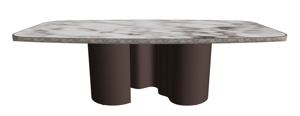 240x120x75h Barrel Shaped_Breccia_Bronze Embossed_Brushed Grey