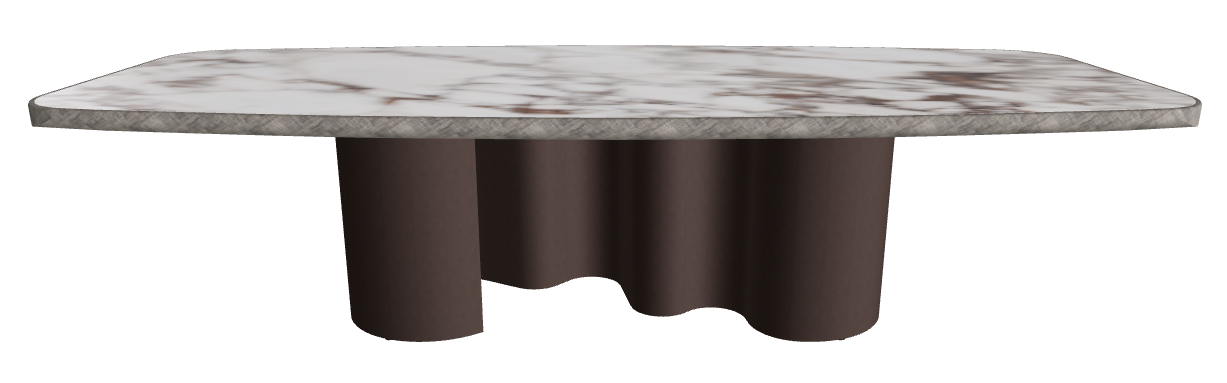 300x128x75h Barrel Shaped_Breccia_Bronze Embossed_Brushed Grey
