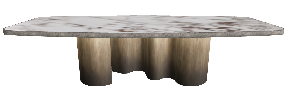 300x128x75h Barrel Shaped_Breccia_Oxy Brass_Brushed Grey