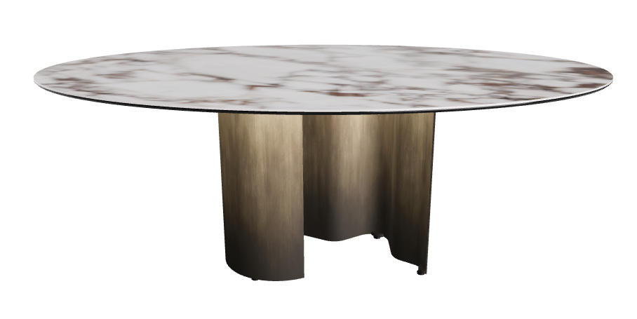 200x120x74h Oval Shaped_Breccia_Oxy Brass