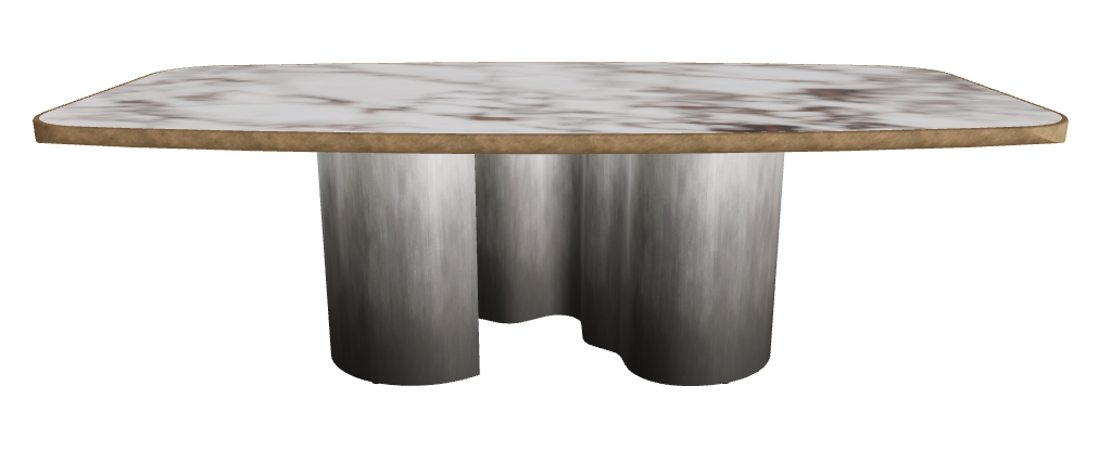 240x120x75h Barrel Shaped_Breccia_Oxy Grey_Brushed Bronze