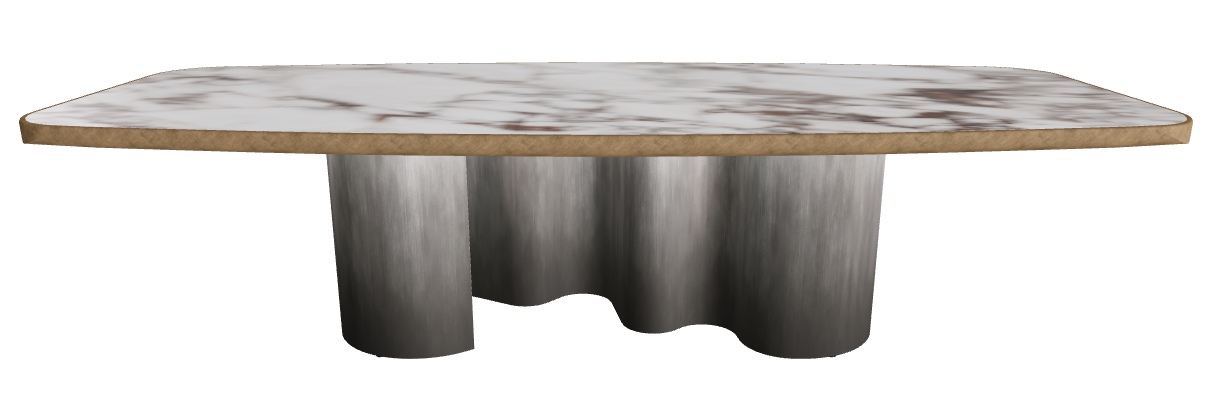 300x128x75h Barrel Shaped_Breccia_Oxy Grey_Brushed Bronze