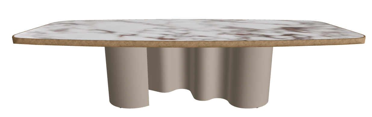 300x128x75h Barrel Shaped_Breccia_Titanium Embossed_Brushed Bronze