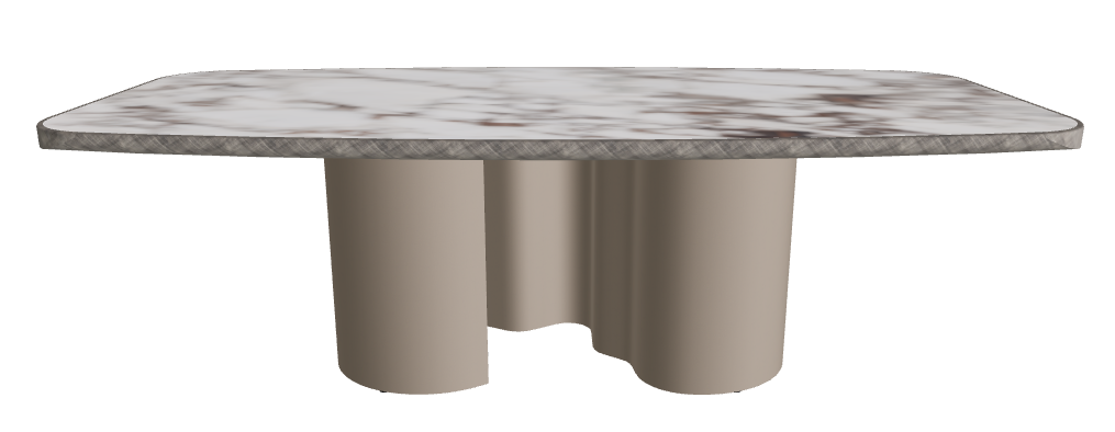 240x120x75h Barrel Shaped_Breccia_Titanium Embossed_Brushed Grey