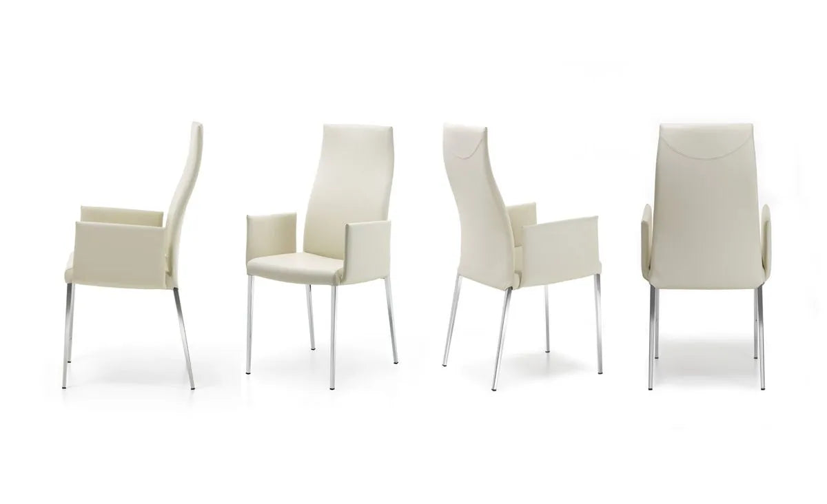Cattelan Italia Anna High Back Dining Armchair Synthetic Leather & Micro Nubuk