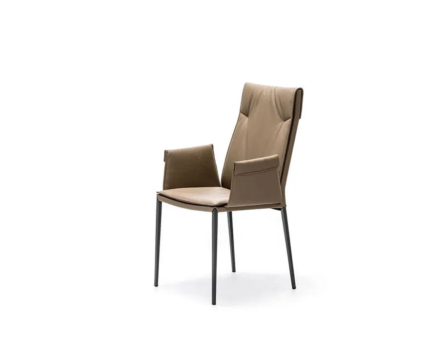 Cattelan Italia Isabel ML High-Back Dining Armchair – Synthetic Leather & Micro Nubuk