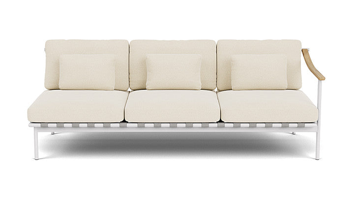Barlow Tyrie Around Deep Seating Triple Lounge Sofa with Teak Right Arm