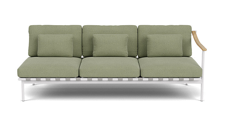 Barlow Tyrie Around Deep Seating Triple Lounge Sofa with Teak Right Arm