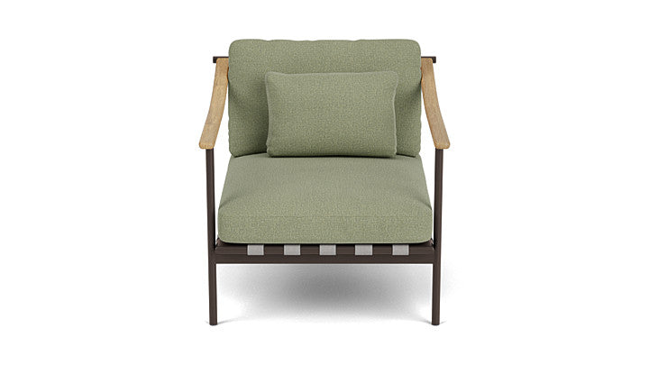 Barlow Tyrie Around Deep Seating Single Lounge Chair with Teak Arms