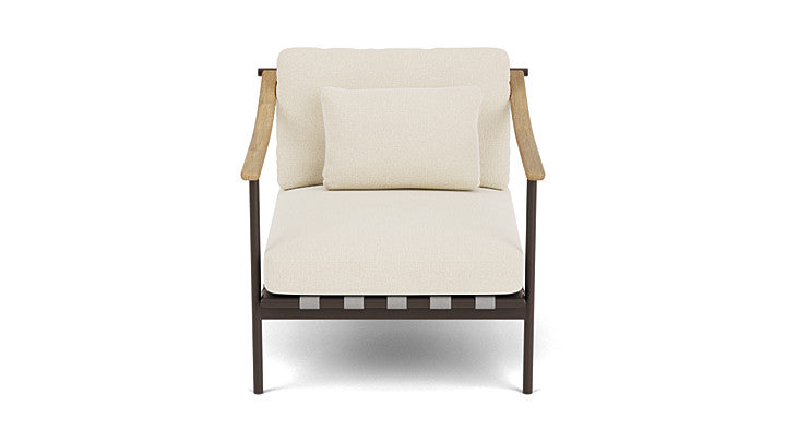 Barlow Tyrie Around Deep Seating Single Lounge Chair with Teak Arms