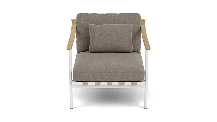 Barlow Tyrie Around Deep Seating Single Lounge Chair with Teak Arms