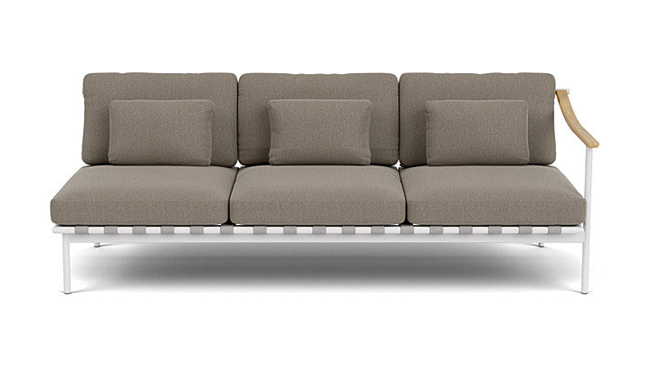 Barlow Tyrie Around Deep Seating Triple Lounge Sofa with Teak Right Arm