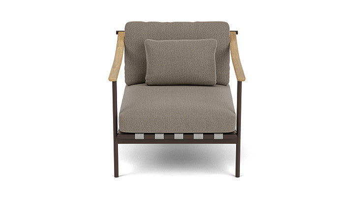 Barlow Tyrie Around Deep Seating Single Lounge Chair with Teak Arms