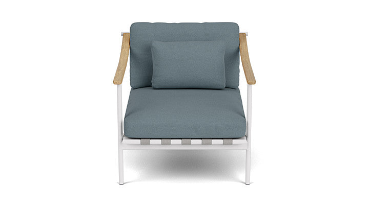 Barlow Tyrie Around Deep Seating Single Lounge Chair with Teak Arms