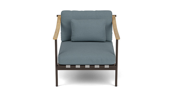 Barlow Tyrie Around Deep Seating Single Lounge Chair with Teak Arms
