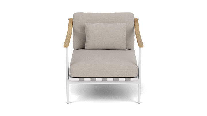 Barlow Tyrie Around Deep Seating Single Lounge Chair with Teak Arms