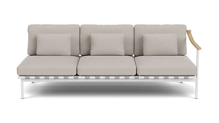 Barlow Tyrie Around Deep Seating Triple Lounge Sofa with Teak Right Arm