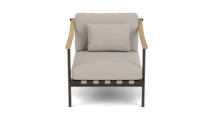 Barlow Tyrie Around Deep Seating Single Lounge Chair with Teak Arms