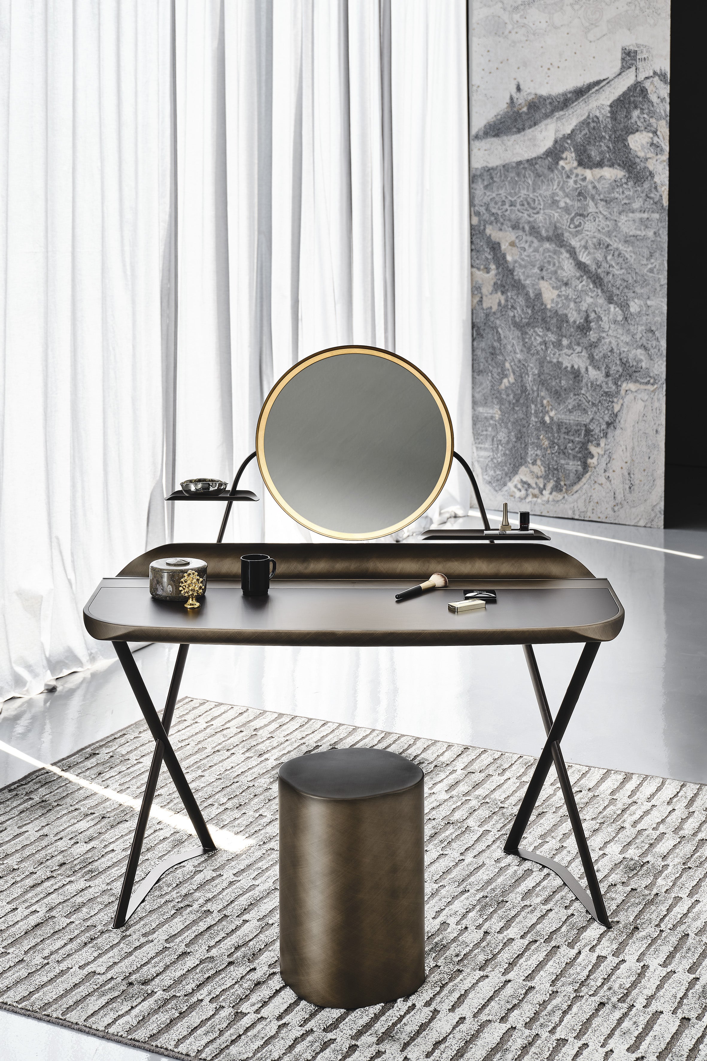 cattelan italia cocoon trousse leather Dressing Desk