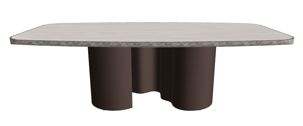240x120x75h Barrel Shaped_Colosseo_Bronze Embossed_Brushed Grey