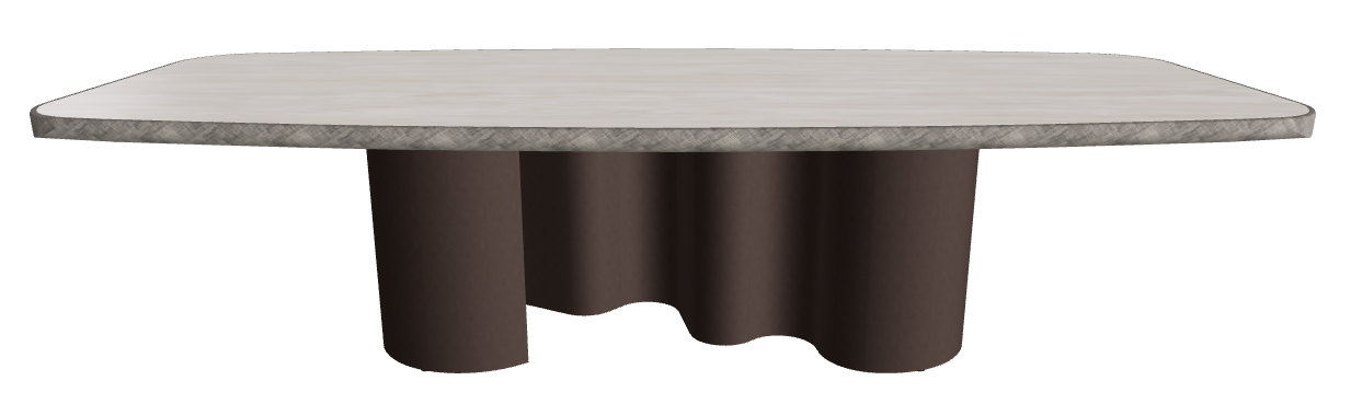 300x128x75h Barrel Shaped_Colosseo_Bronze Embossed_Brushed Grey