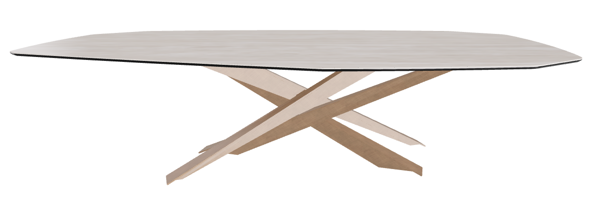 300x130x74.5h Polygon Shaped_Colosseo_Brushed Bronze